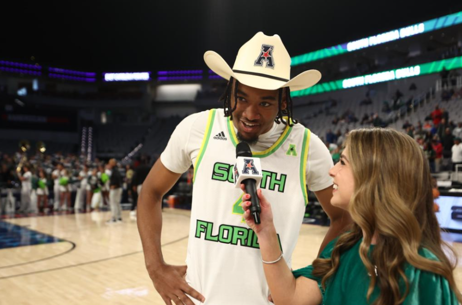 Kobe Knox won the hat with the victory over ECU. Image-Mary Holt/USF Athletics