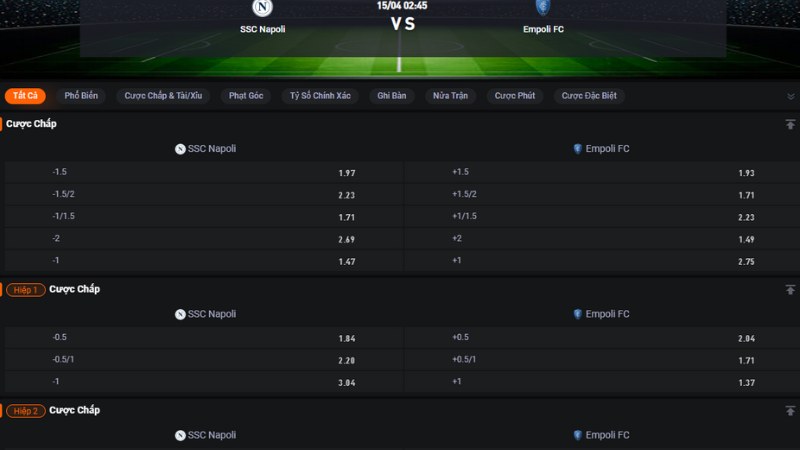 Napoli vs Empoli