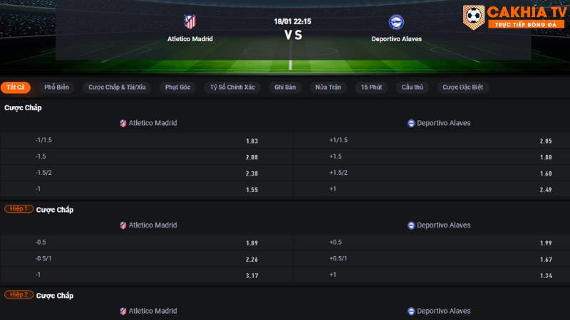 Atletico Madrid vs Alaves